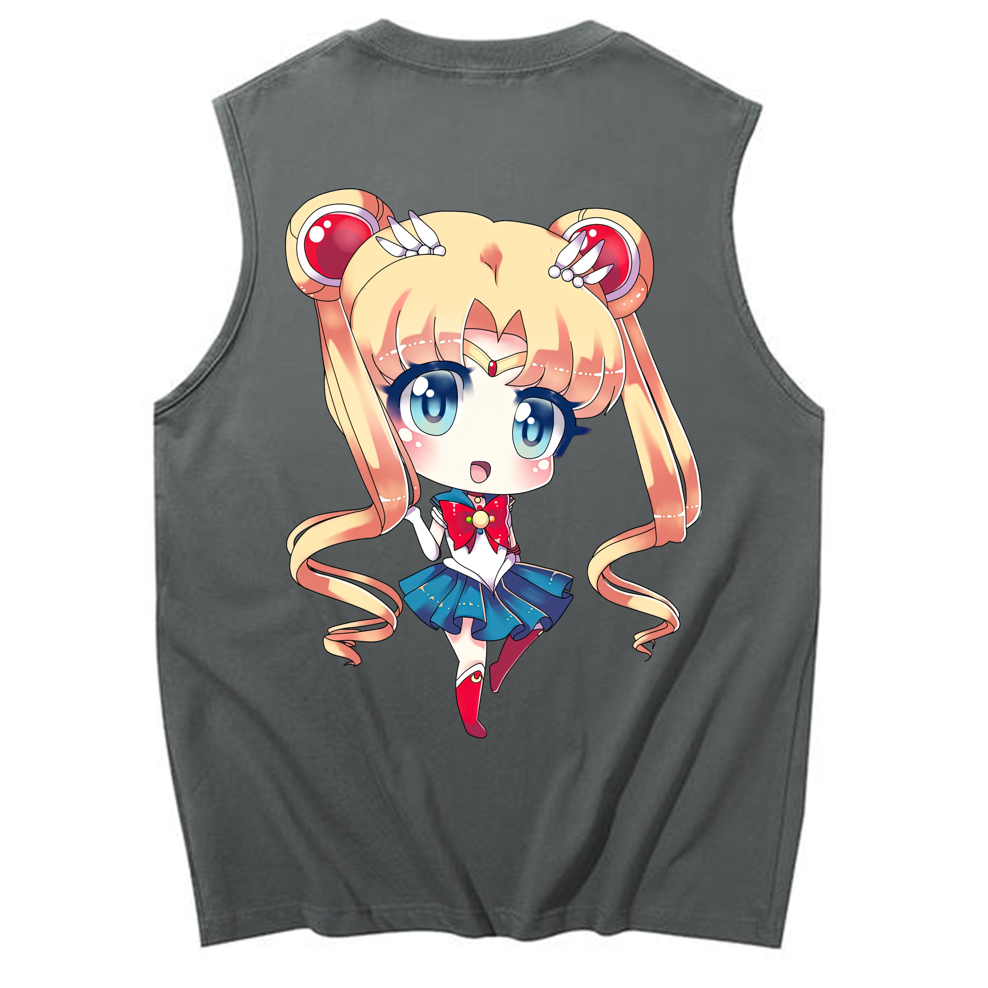 （画像用） 美少女戦士セーラームーン 月野 うさぎ つきの うさぎ Sailor Moon Tsukino Usagi コットン100％タンクトップ（背面プリント）